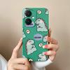 For Vivo X90 Y17S  Y27 V29 Lite Y78+ Y36 Pro Back Covers Cute Dinosaur Cartoon Pattern Shockproof Bumper Liquid Silicone High Quality Coques For Vivo