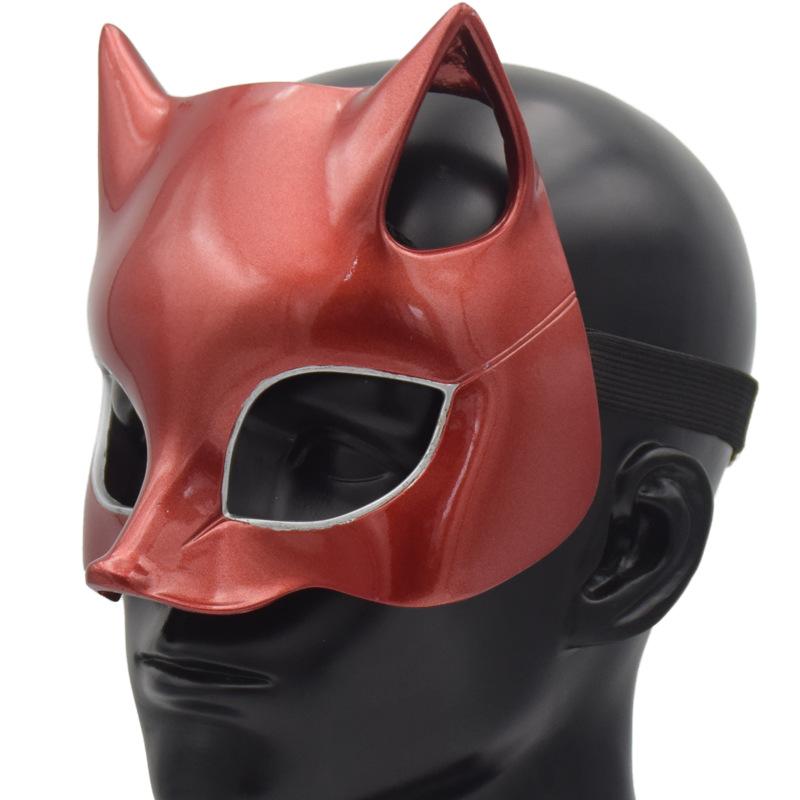 Fox Mask for Adult Half Face Halloween Mask Masquerade Carnival Party Props Resin Material Cosplay Accessories Red