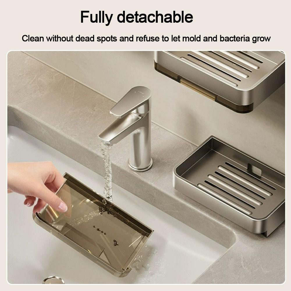Metal Soap Box Drainable Soap Container Tray Durable Soap Dish  Bathroom Kitchen Sink Organizer