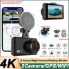 4K Car Dvr Video Recorder GPS Wifi Front and Rear Camera DashCam for Cars for Vehicle Rear View Camera Parking Monitor Black Box