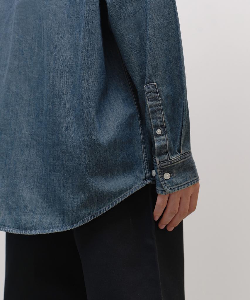 MUSINSA STANDARD Oversized Denim Shirt [Medium Indigo]