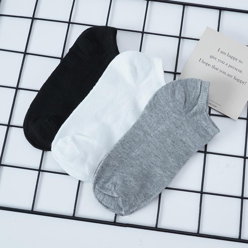 5 пар мужских дышащих спортивных носков, однотонные белые, черные, хлопковые носки-лодочки, носки до щиколотки