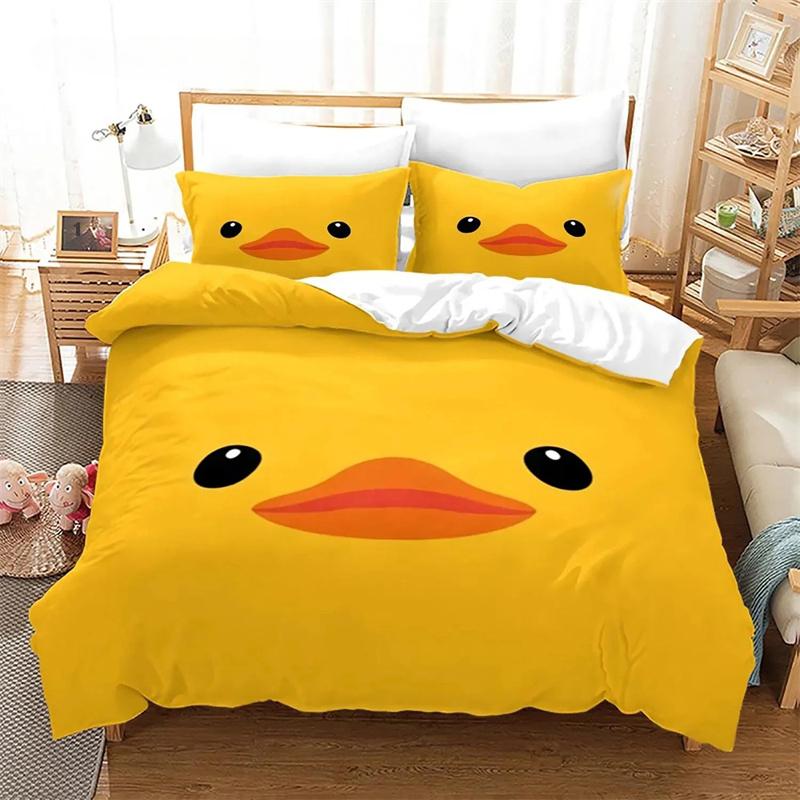 Yellow Duck Bedding Set Single Twin Full Queen King Size Little Duck Bed Set Aldult Boys Bedroom Duvet Cover Sets 3D Print