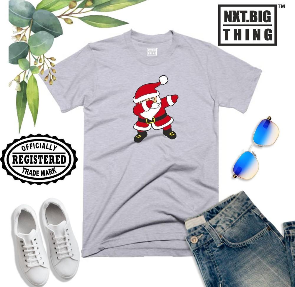 Santa Dab T Shirt Dancing Santa Joke Fun Elf Christmas Lights Xmas Gift Unisex Top