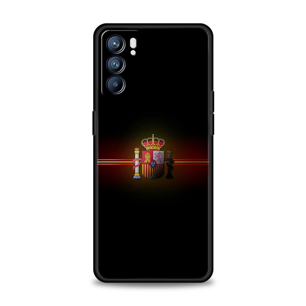 Чехол для телефона с флагом Испании для Oppo Reno8 Reno7 Reno6 Pro A54 5G Find X6 X5 A53 A52 A9 A15 A95 A17 A16 A76 A74 A57 A31