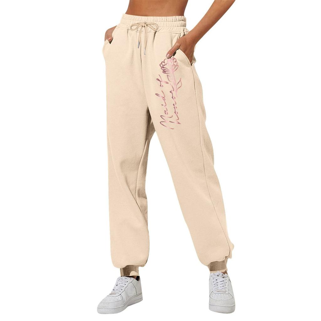 Женские повседневные модные спортивные штаны с мелким принтом повседневные брюки