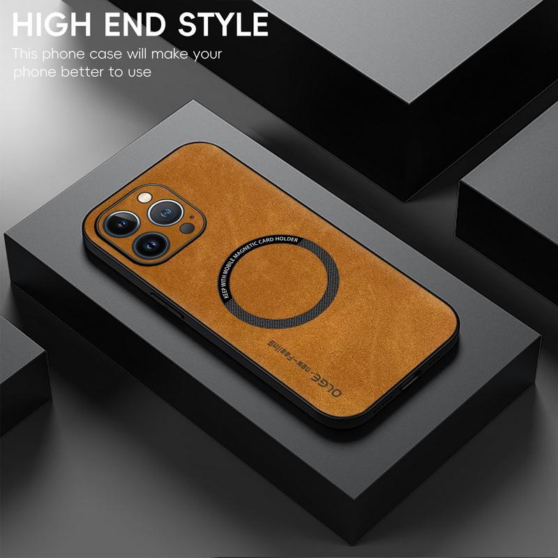 Чехол из овчины для iPhone 16 15 Pro Max 14 13 12 11 Samsung S25 S24 FE S23 Ultra Xiaomi 13T Huawei P60 противоударный магнитный чехол
