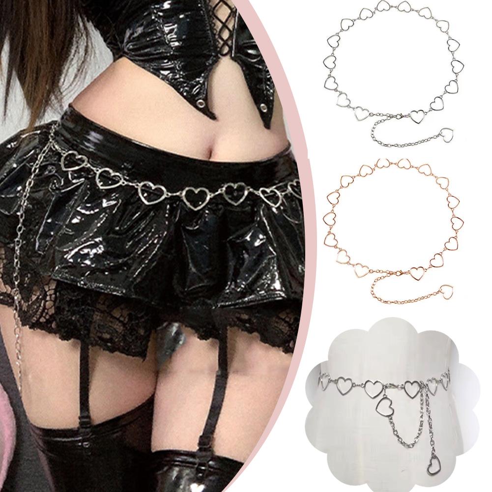 Women's Metal Waist Chain Fashion Heart Versatile Personalized Women's Waist Waistband Chain Be F3C5