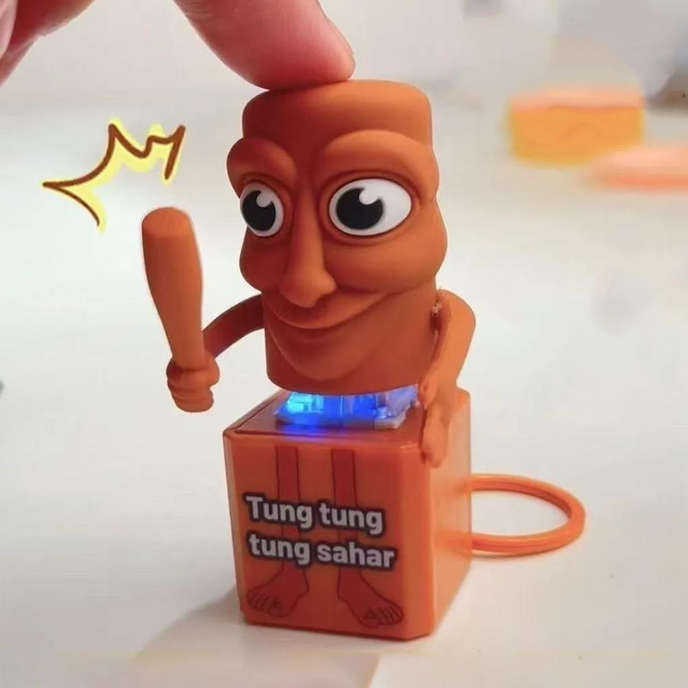 Брелок-подвеска TungTungTung для Сахура с Голосом и LED-подсветкой, Игрушка-антистресс Тралало Акула для Взрослых, Портативный Брелок-Украшение