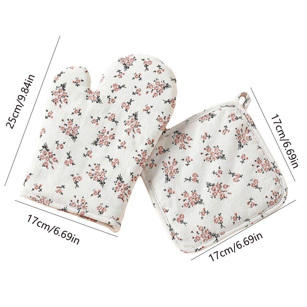 2Pcs Heat Resistant Microwave Oven Gloves Heat Insulation Baking Gloves Hot Pot Cooking