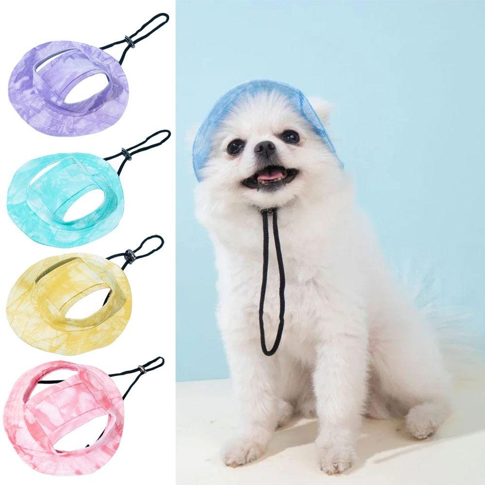 Lightweight Dog Sun Hat Adjustable Small Dog Cat Hats Stylish Dog Bonnet Cap Pet Supplies