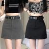 Юбка Kawaii Students Empire выше колена Повседневная корейская женская мини-юбка А-силуэта Винтажные женские юбки с поясом и высокой талией