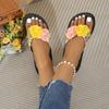 Fashion New Non-slip Platform Flip-flops Wear Fashion Wedges Sandals Female Summer National Style Flower Beach Slippers