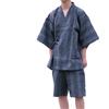 Item Jinbei Cotton Linen Pajamas Stylish Loungewear Top and Bottom Set Sleepwear Summer Gift for Daily Striped L No-brand Men's Father's Navy,