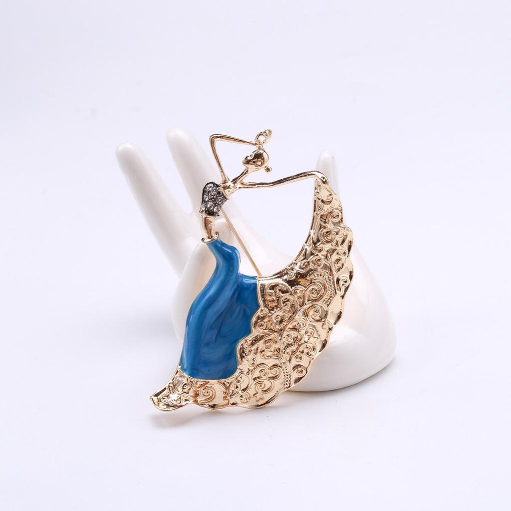 Blucome Брошь в форме павлина для девочек, эмалированная брошь золотого цвета, ювелирные изделия, булавки для девочек, рождественские подарки, шарф, шляпа, аксессуары