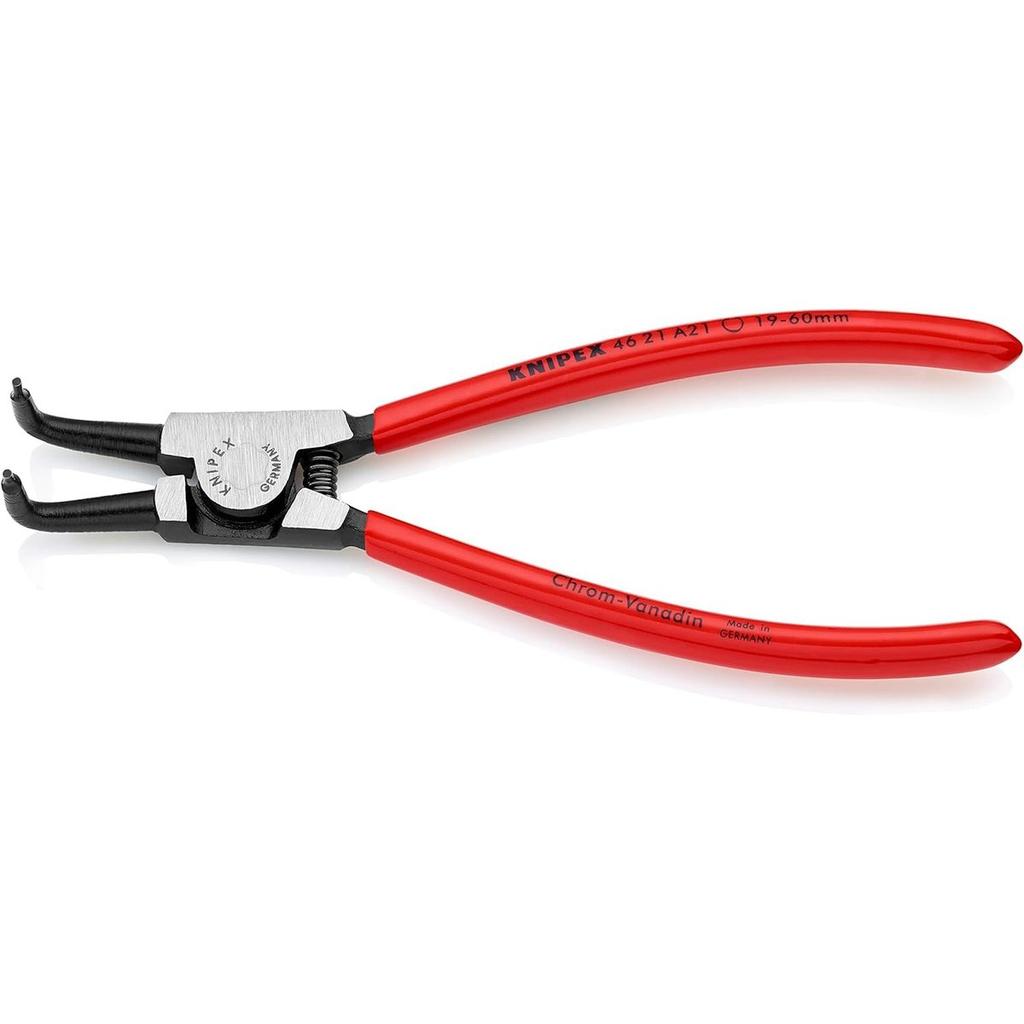KNIPEX 4621A21 Угловые наружные клещи для стопорных колец 90°, 19-60 мм - Прецизионный инструмент для стопорных колец