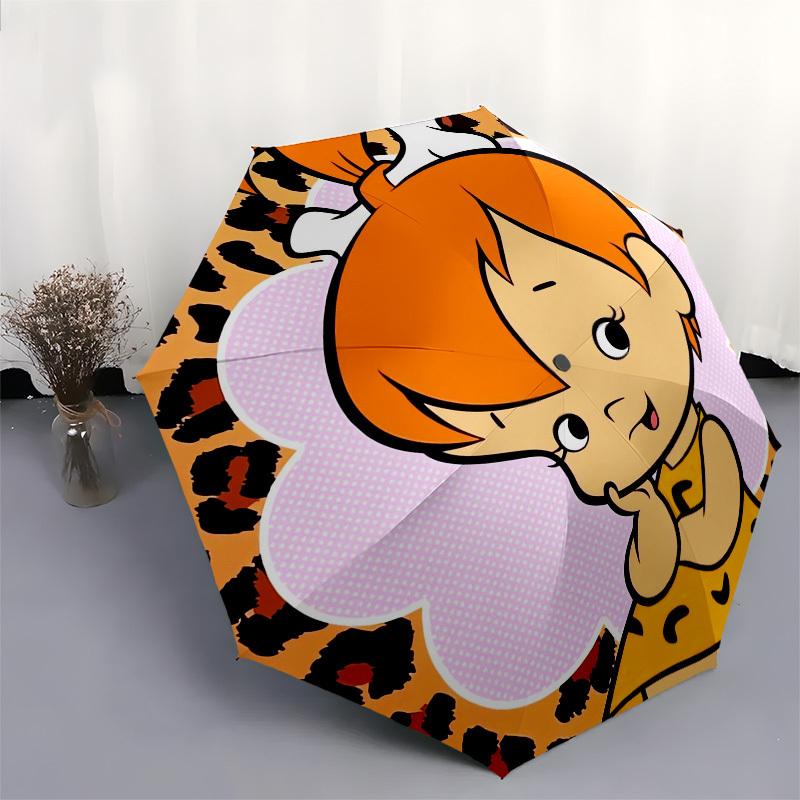 1pc Flintstones, Pebbles Themed High-quality Umbrella,Automatic Opening and Closing Umbrella,Multi-functional Umbrella G0811124
