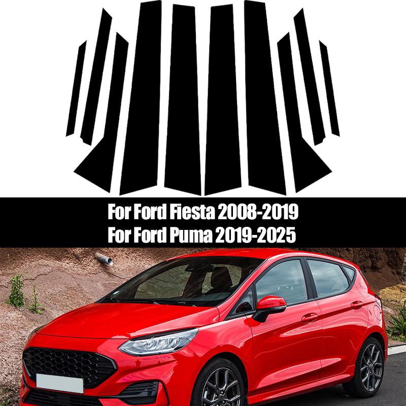 10pcs/set Car Window Door B C Column Pillar Posts Cover Trim Black For Ford Fiesta 2008-2015 2016 2017 2018 2019 Decoration Stickers