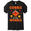 Men's Fun Thanksgiving Graphic T-Shirt - Short Sleeve Black Tee