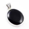 Natural Black Onyx Gemstone 925 Solid Sterling Silver Jewelry Pendant 1.3'' Z7s04