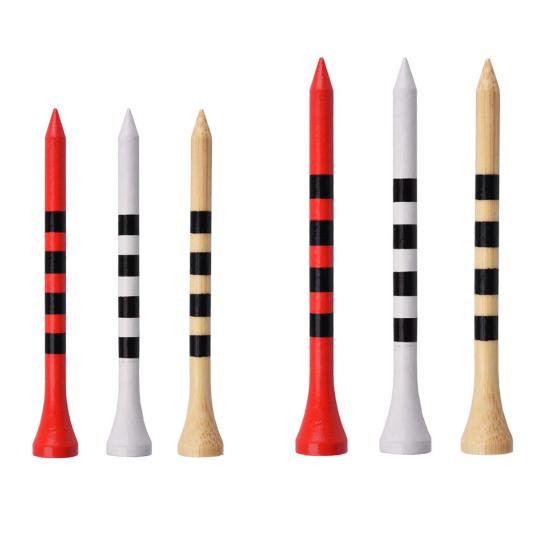 20Pcs Golf Tee Striped Increase Flight Distance Low-Resistance Tip Stabilize 70/83mm Practice Training