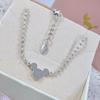 Mickey Minnie round ball chain silver necklace