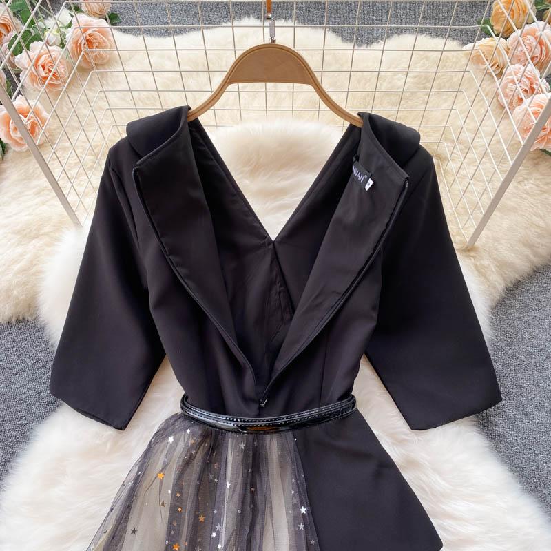 Новый сетчатый дизайн, тонкое платье феи длиной до талии, женское платье феи первой любви