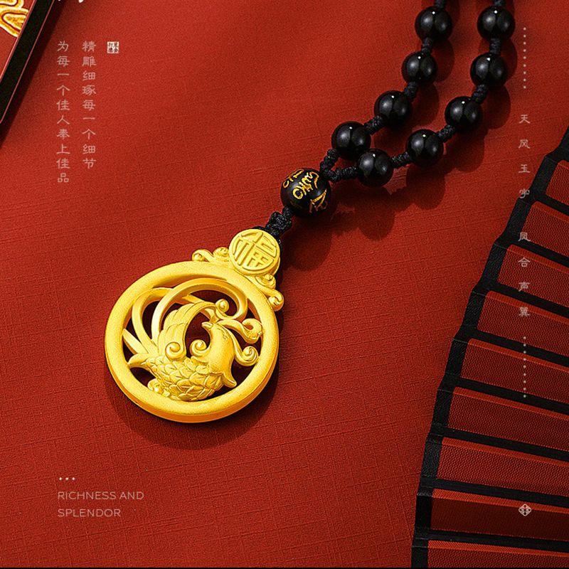 Кулон золотого цвета «Дракон и Феникс» «Дракон и Феникс» Chengxiang Мужское ожерелье с изображением Феникса Женские украшения