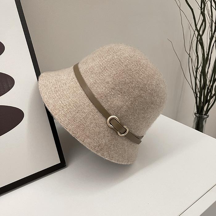 Single Retro Dome Woolen Top Hat Women's Autumn and Winter Fashion Wool Knitted Hat Bucket Hat Basin Hat