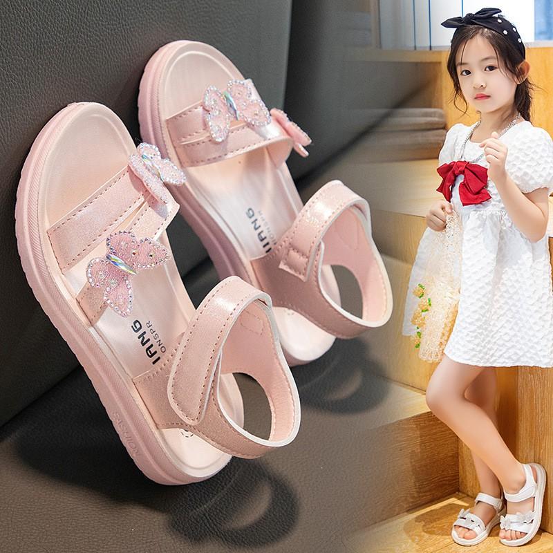 Girls Soft Sole Sandals Beach Walks Toddler To Kid Casual Princess Style Slip-On Shoes