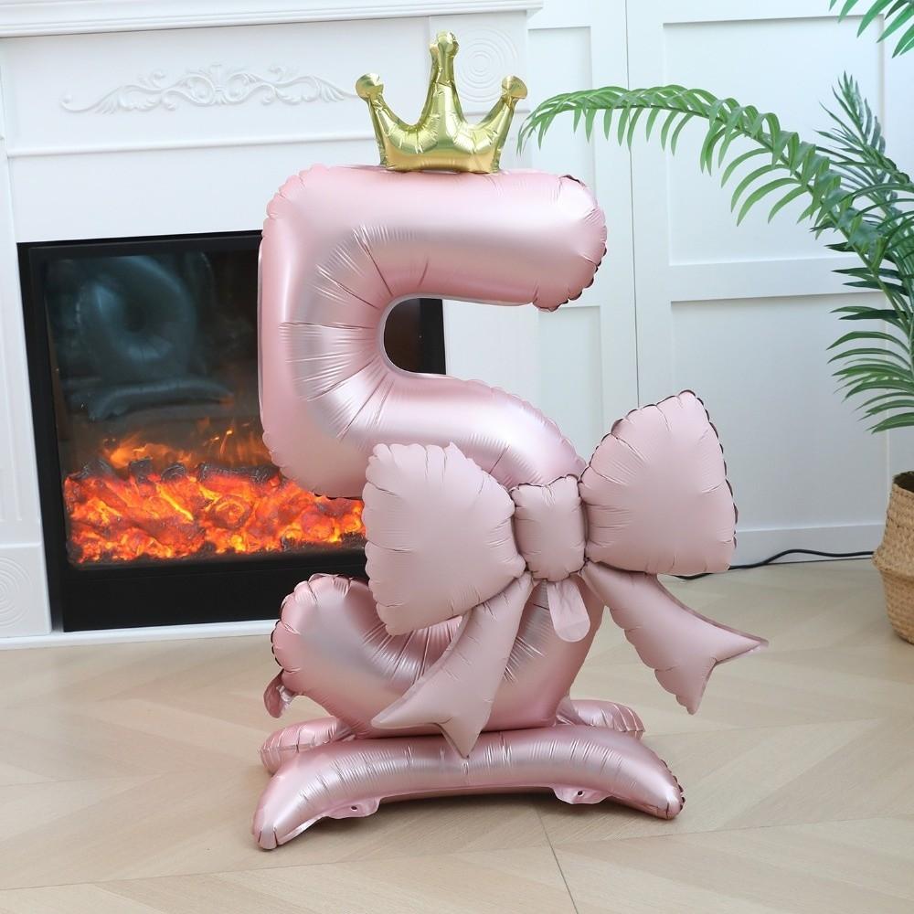 Pink Color Standing Crown Balloons Crown Shape 42 Inch Balloons Birthday Parties