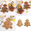Decorative Wood Christmas Plate Christmas Tree/Bell Designs Wood Plate for Fruit and Sweets Holiday Table Accent