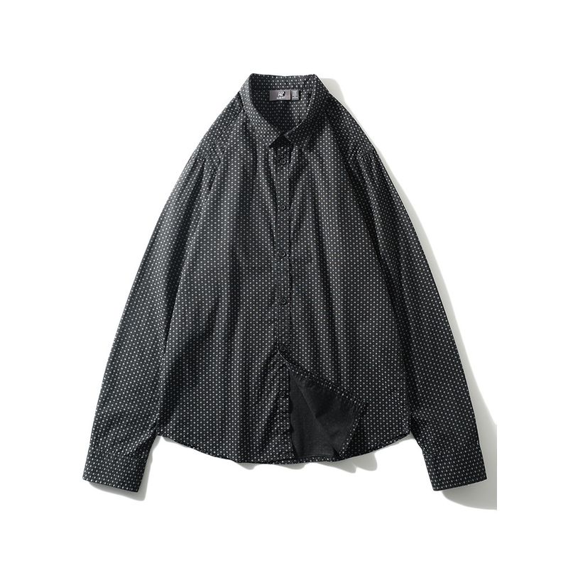 High Count Cotton Poplin Polka Dot Long sleeve Shirts Men's Breathable Stretch Thin Spring and Summer Outerwear Foreign Trade Men's Casual Shirt