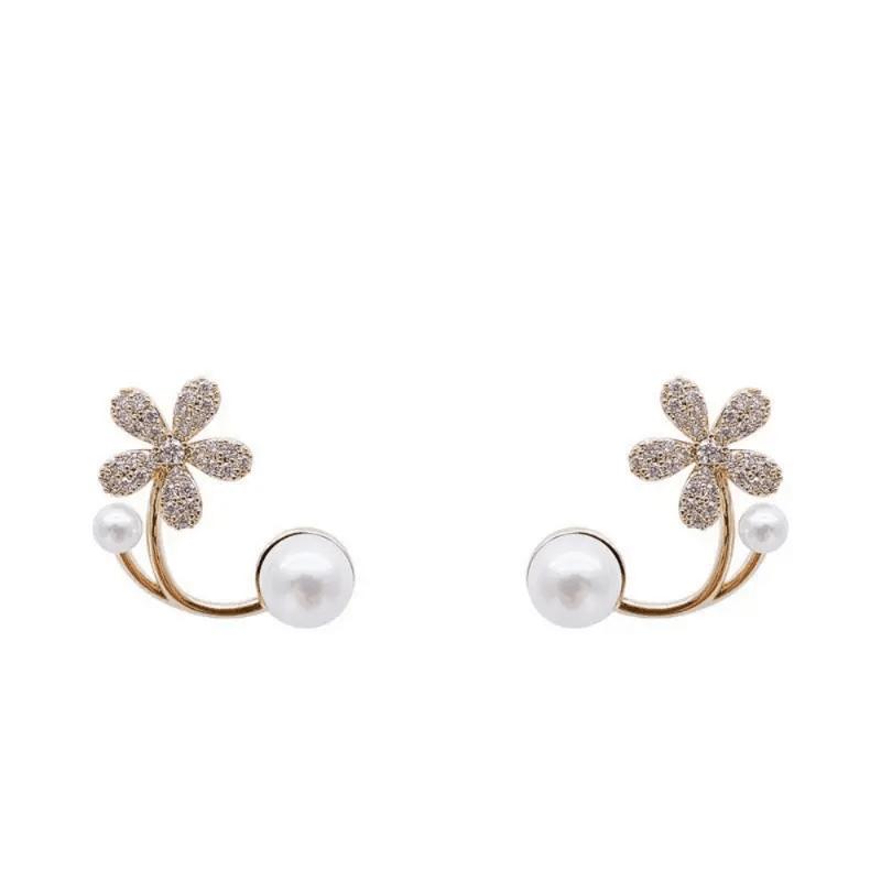 Цветочные хрустальные пусеты для женщин, Элегантные минималистичные украшения из сплава, Подарок на вечеринку, Рождество