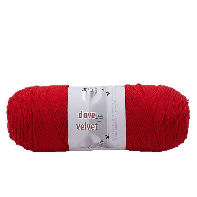 Dove Velvet 4-Strand Milk Cotton Yarn for Crochet Blankets