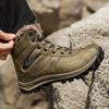 Кожаные водонепроницаемые мужские зимние ботинки с утолщенной подкладкой, уличные хлопковые ботинки, нескользящие и морозостойкие, уличная большая хлопковая обувь
