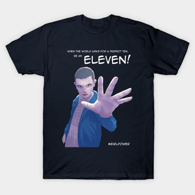Asian Size Men Black Print T-shirt Eleven - White Text No-Cut Heat Transfer Print Cotton Tshirt