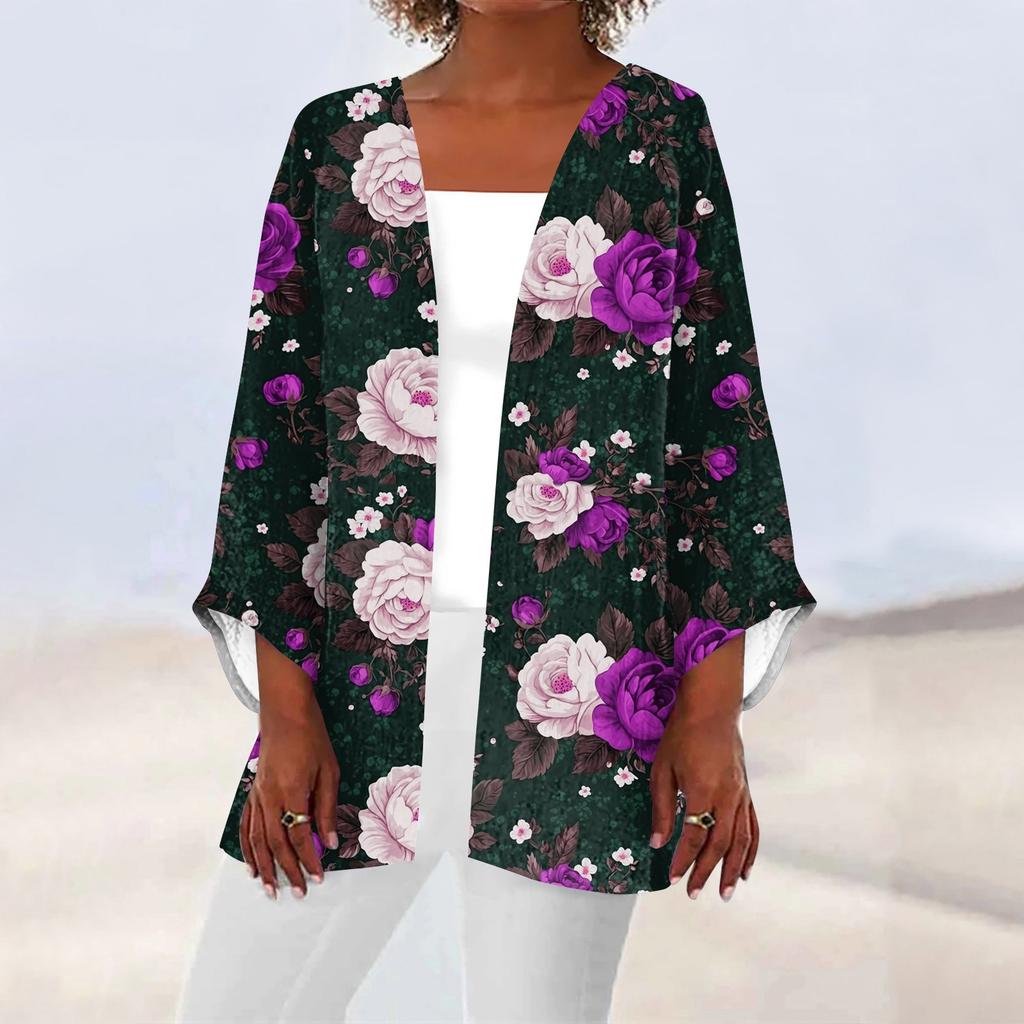 Женская повседневная и модная легкая куртка средней длины с принтом, кардиган, кардиган