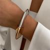 Salircon New Creative Design Irregular Geometric Heavy Metal Bangles for Women Trend Punk Hip Hop Open Spring Bracelet Jewelry