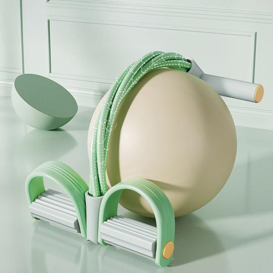 Figure 8 Resistance Band 6-Tube Pedal Puller with Handle Multifunction Elastic Sit-up Rope Men Women Pedal Tensioner Exerciser Workout