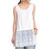 Oshare Walker Scalloped Lace Tank Sleeveless Tank Flattering Thn0311 n'OrLABEL Top, Women's Top, Camisole, Layered, (Sizes M-L, Off-White)