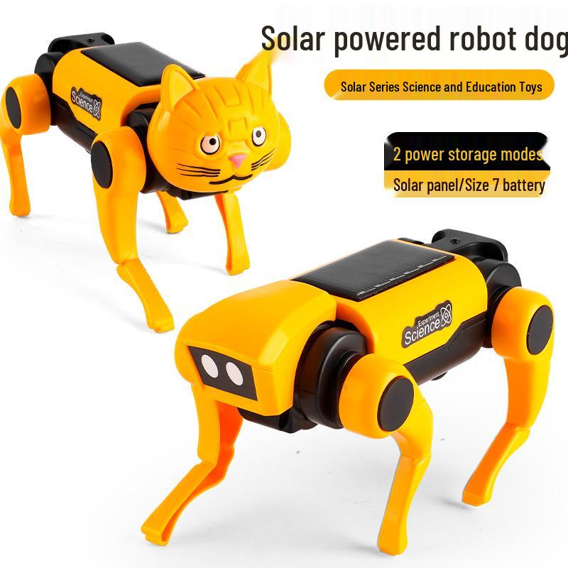 DIY Solar-Powered Mechanical Dog & Cat Educational Toys for Kids