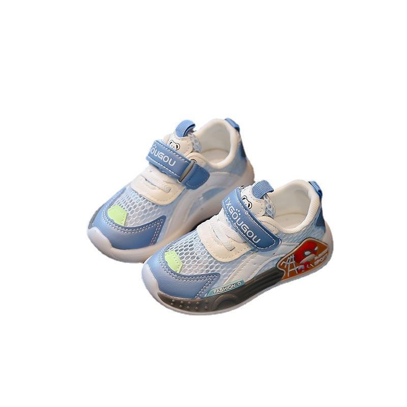 Детская обувь Весна Осень Новые туфли для девочек с мягкой подошвой и противоскользящим покрытием Сетчатые дышащие повседневные туфли с рисунком для мальчиков Спортивная обувь для тенниса