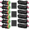 6Pack 2-Pin DT Waterproof Connectors 16 AWG with Heat Shrink Tubes - Male Female 2-Wire Automotive Electrical Connectors for Car Truck Boat Outdoor