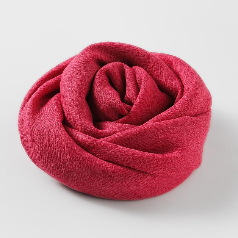 Solid Color Cotton Linen Scarf for Women Lady Literature Anti-sunburn Long Tassel Scarves Autumn Soft Gauze Wrap Shawls New