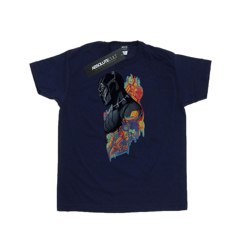 Marvel Мужская футболка с профилем «Черная пантера»