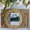 1 шт. Риф Неправильная тарелка Декоративная тарелка Золото Серебро Сервировочная для ужина Свадебный Рождественский декор Настольное место Тарелка для стейка