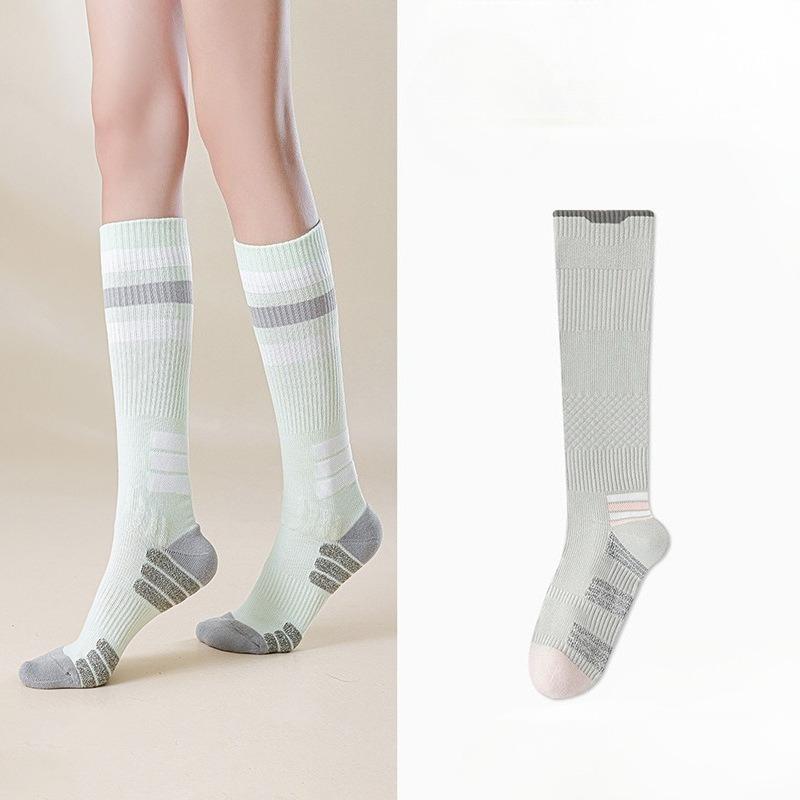 Female Professional Running Hiking Cycling Badminton Yoga Pilates Exercise Pressure Long Leg Socks