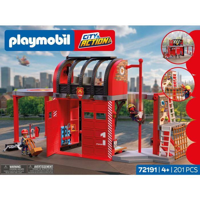 PLAYMOBIL 72191 Grande caserne de pompiers, City Action les pompiers, 201 pièces, dès 4 ans