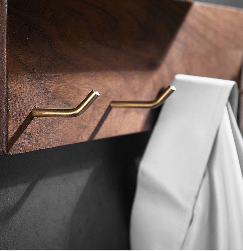 Массив дерева Навесной крючок для одежды в ванную комнату Настенная полка-вешалка Полотенцедержатель Крючок для одежды и шляпы в спальню Навесные полки для ванной